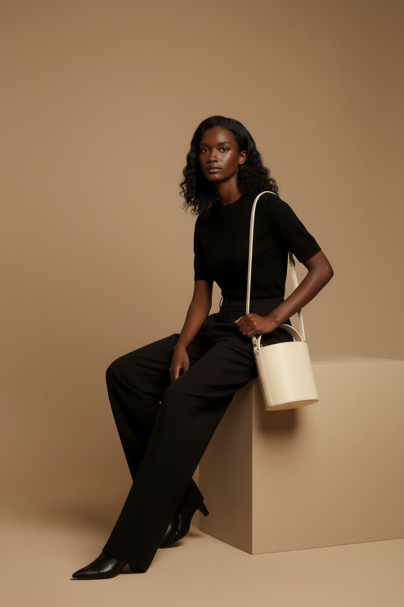 The Lexi Bucket Bag, Soft Ivory