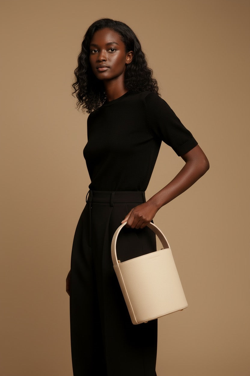 The Lexi Bucket Bag, Soft Ivory