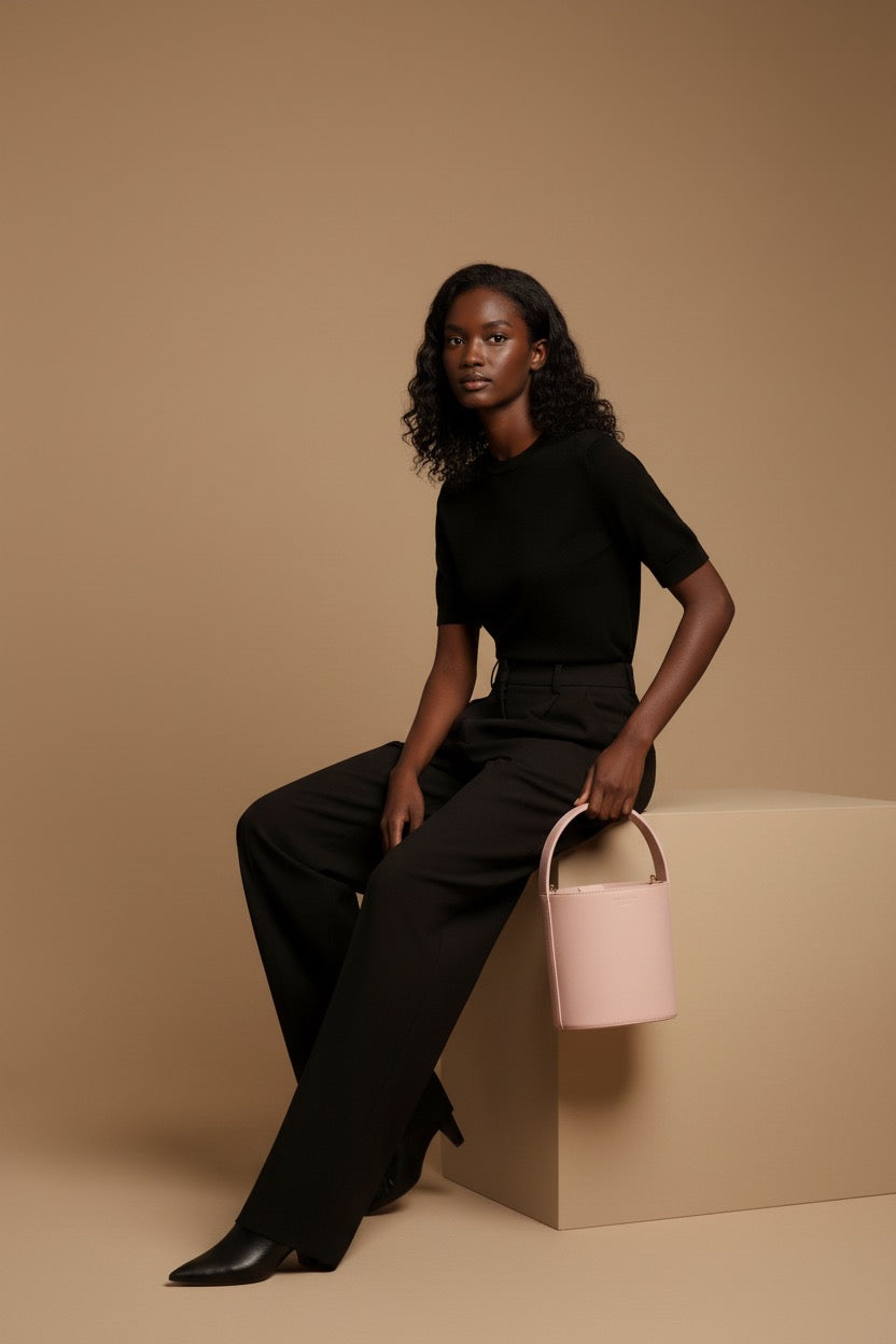 The Lexi Bucket Bag, Rose Powder