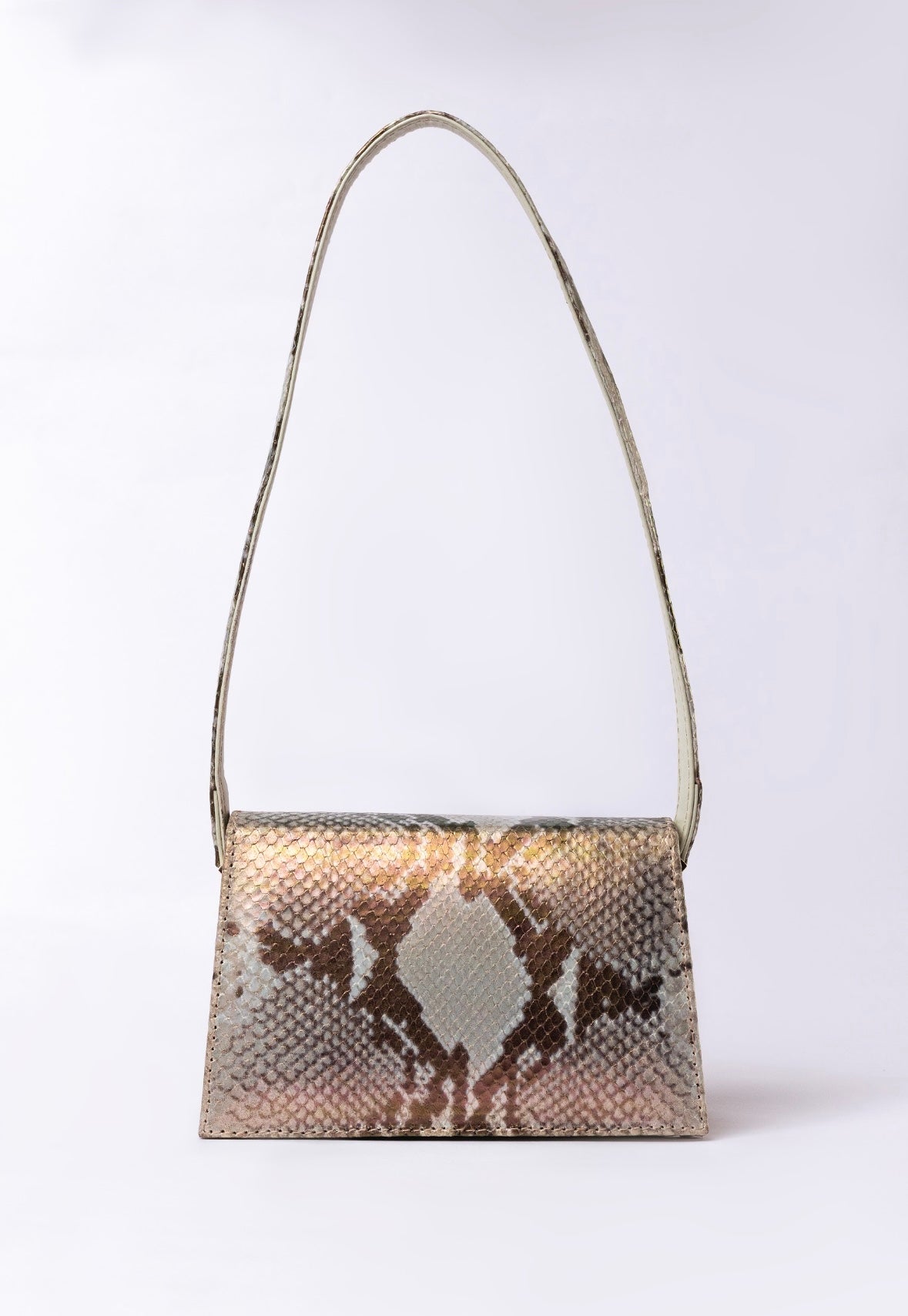 The Maam Bag – Baby Blue Snake Metallic