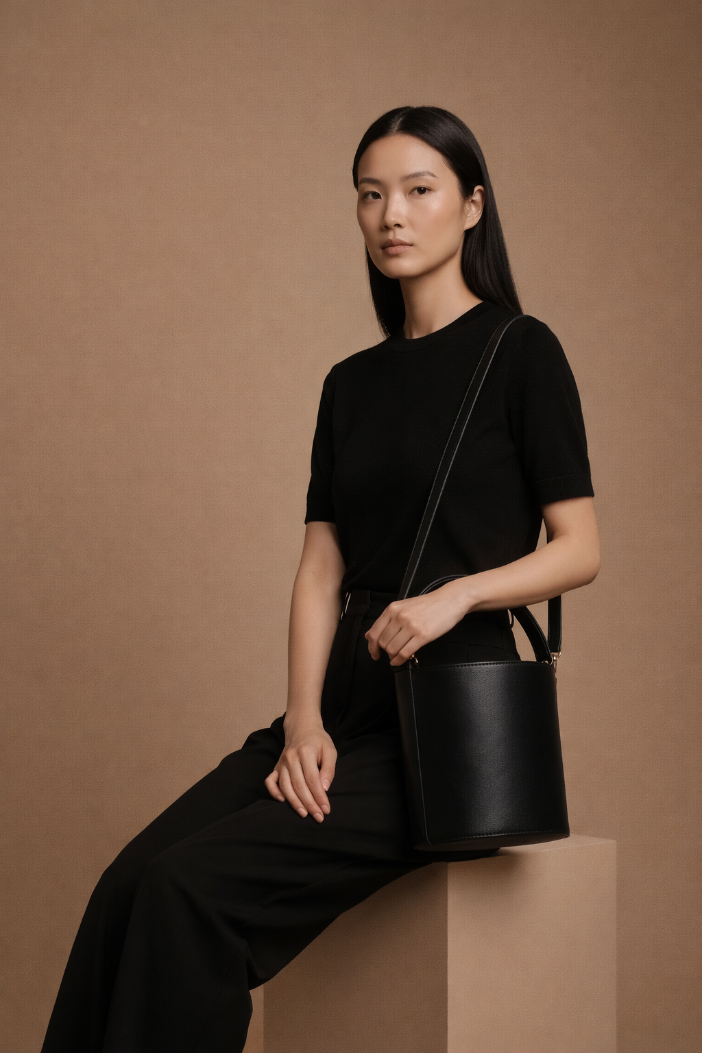 The Lexi Bucket Bag, Noir